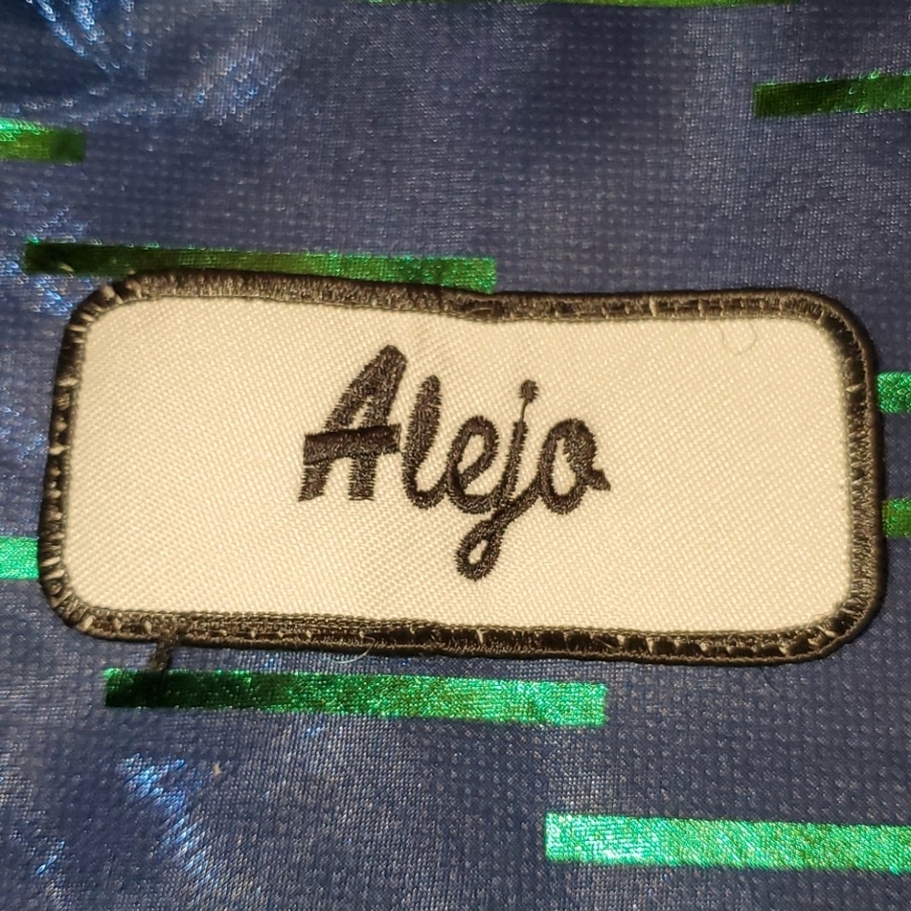 ALEJO Name badge patch iron on sew on